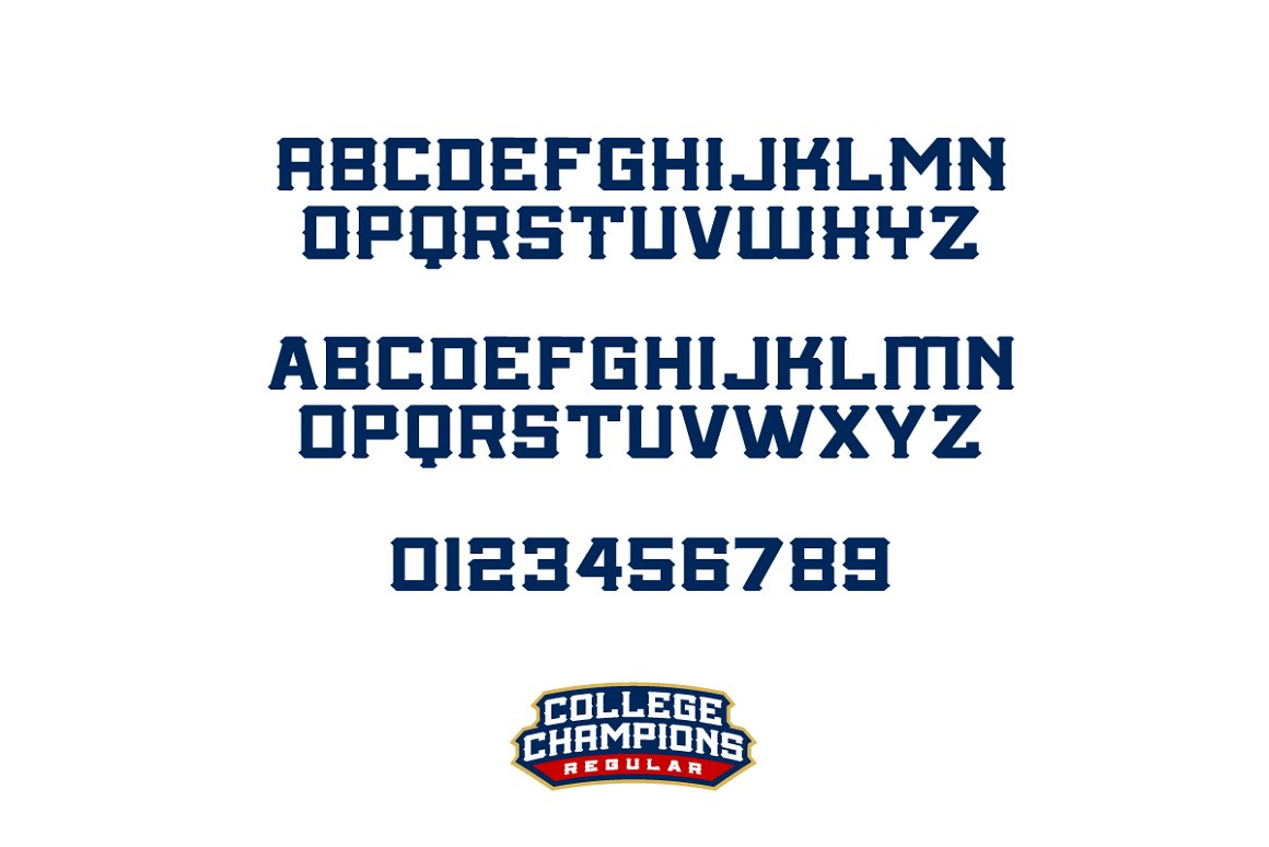 College Championship–时尚运动潮酷-logo招牌设计-英文装饰衬线字体下载