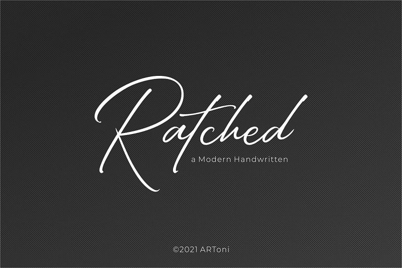 Ratched–优雅精致手写随意个性-杂志海报banner设计-英文签名书法字体下载