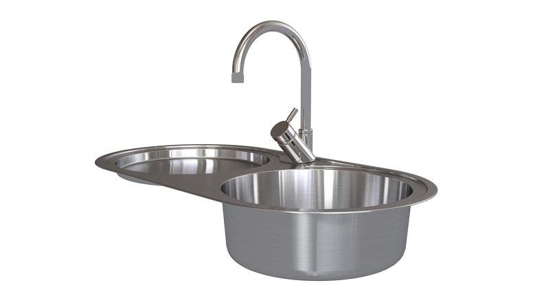 金属不锈钢圆形厨房水槽-Rhino犀牛3d模型下载
