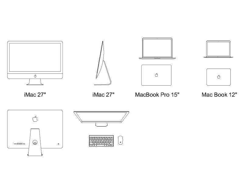 CAD图纸下载_imac苹果台式电脑笔记本Mac Book