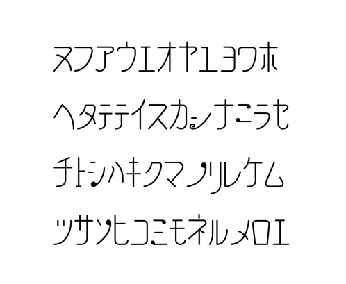 纤细线条创意音符风格日文字体下载